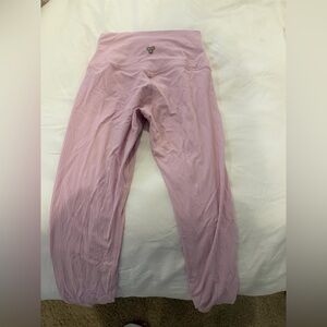 Aritzia Light Pink High-Waisted Leggings